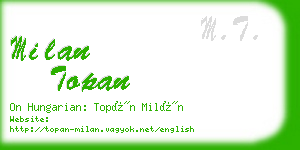 milan topan business card